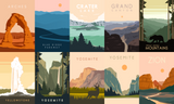 10 4x6 National Park Art Prints Set