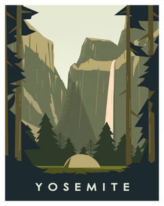 Yosemite National Park Art Print / Poster (Waterfall)