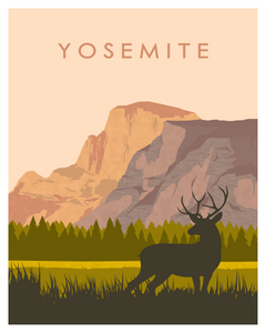 Yosemite National Park Art Print / Poster (Deer)