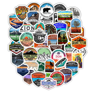 National Parks 50pc Sticker Set