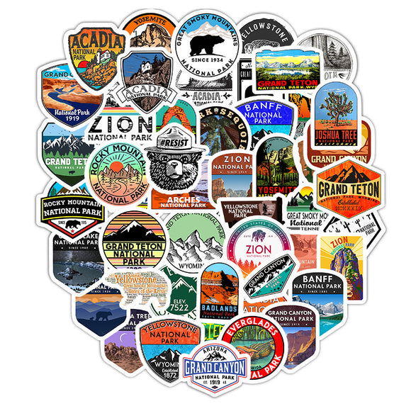 National Parks 50pc Sticker Set
