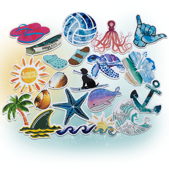 Hawaiian Ocean & VSCO Style 50pc Sticker Set