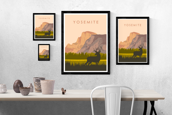 Yosemite National Park Art Print / Poster (Deer)