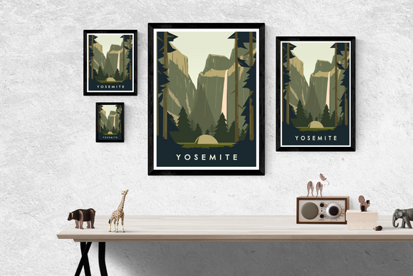 Yosemite National Park Art Print / Poster (Waterfall)