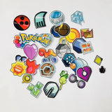 Pokemon Gym Badges 33pc Sticker Set