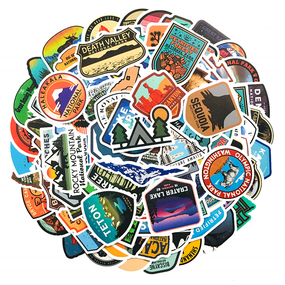National Parks 100pc Sticker Set